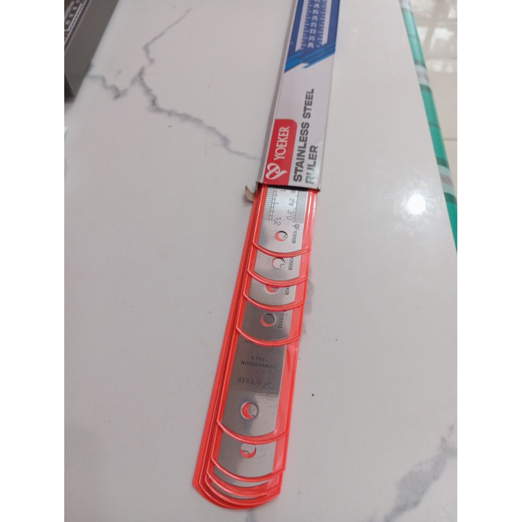 

1 Pcs Rol/Penggaris/Ruler plat besi stainless stell merk Yoeker
