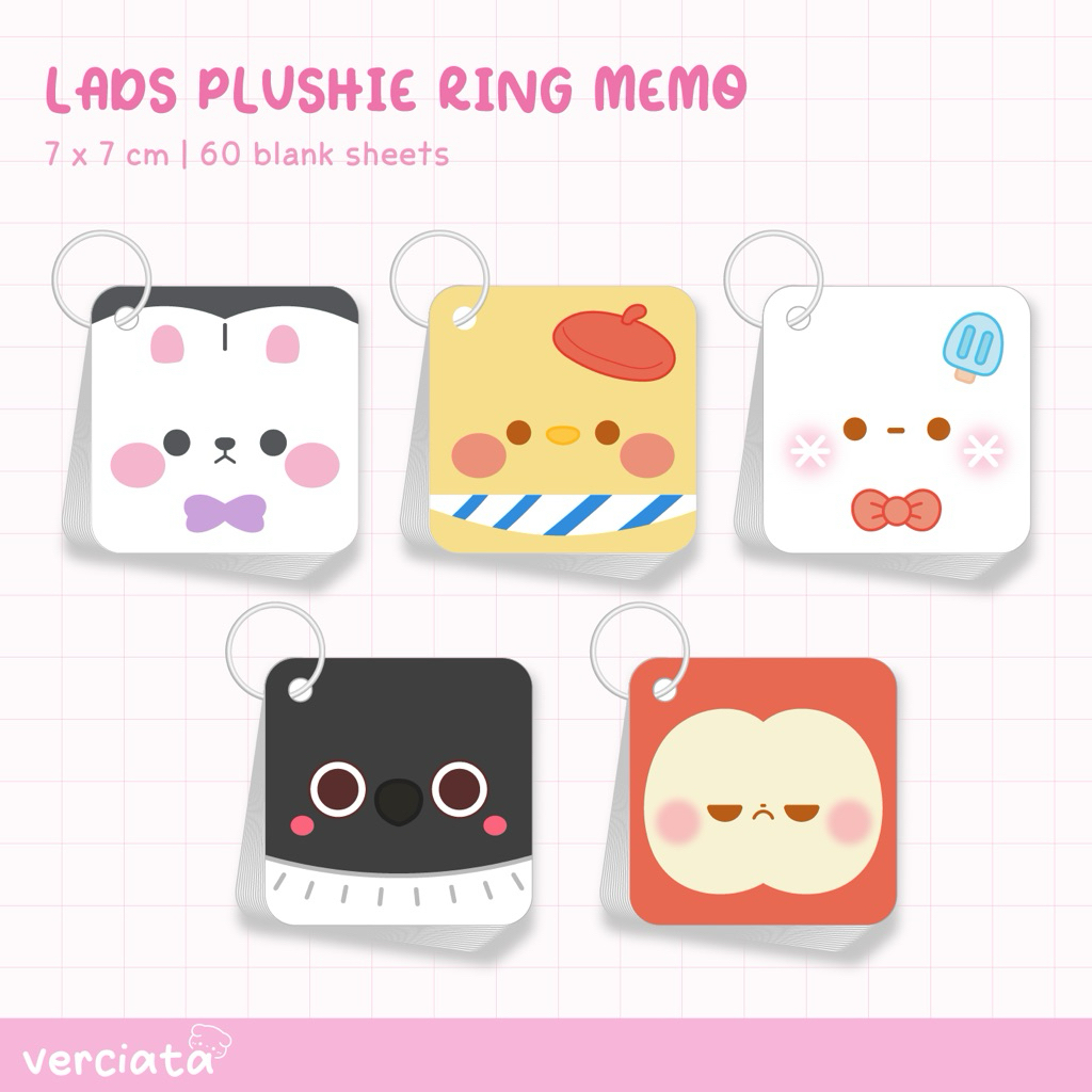 

Ring Memo Love and Deepspace - Xavier Bunbun / Rafayel Birb / Zayne Snowman / Sylus Crow / Caleb Apple - LADS fan merch