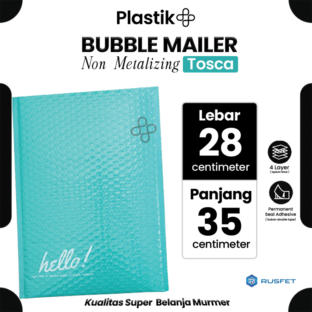 

Amplop Bubble Mailer Hijau Tosca 28cm x 35 cm / Envelope Security Bag Mailer Harga Satuan