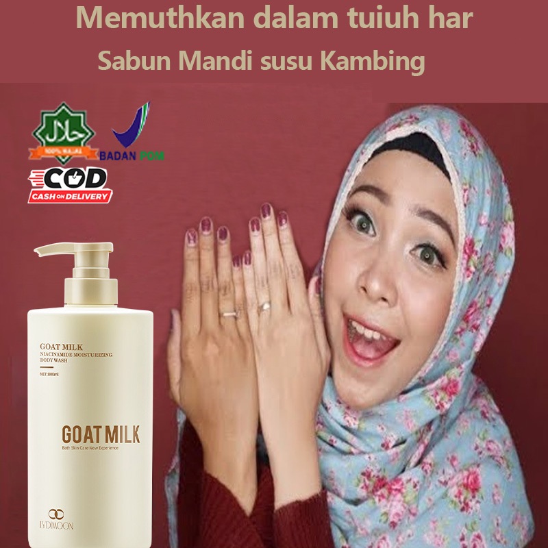LYDIMOON sabun cair susu kambing whitening Sabun Mandi Susu Kambing sabun cair pemutih Pemutih yang 