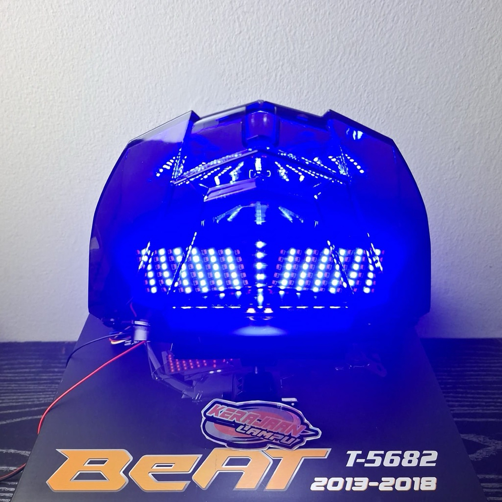 Lampu Rem Belakang Beat ECO 2016-2018 LED Running 8 Mode Otomatis Plus Mika stoplamp Smoke Beat Esp 