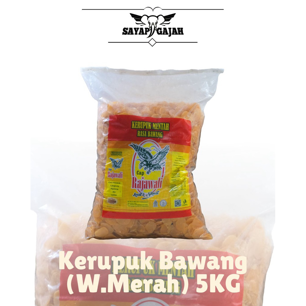 

Kerupuk bawang coklat cap Rajawali