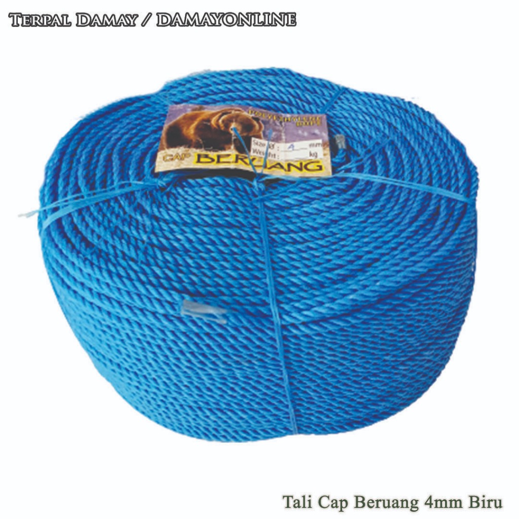 

Tali Tambang PE Cap Beruang 4mm Biru / Rol ( Harga Per Rol )