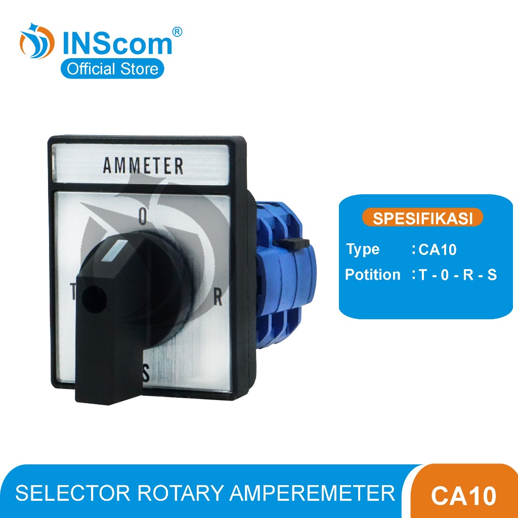 SELECTOR SWITCH AMPERE CA10 4 POSISI / ROTARY SWITCH AMPERE INSCOM