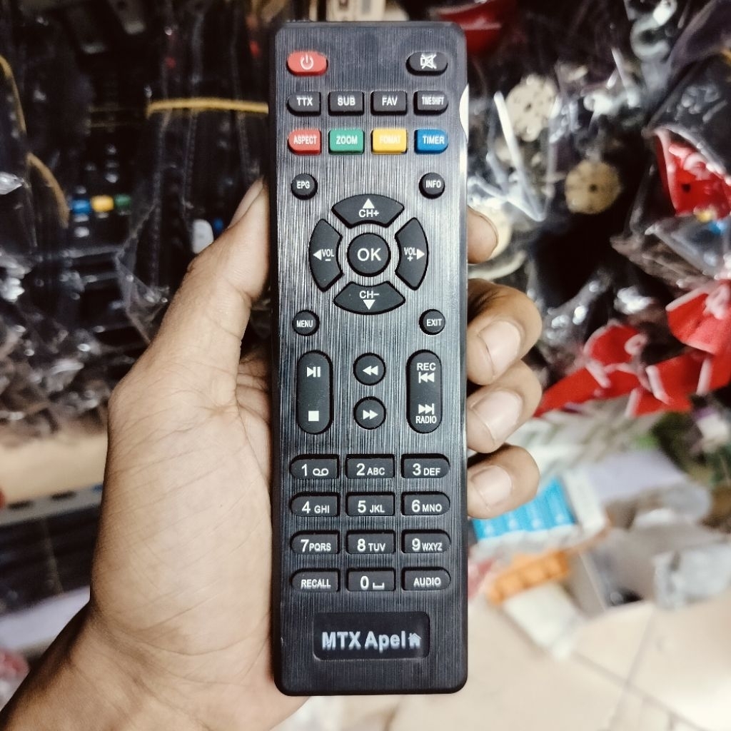 REMOTE REMOT STB RECIEVER DVB-T2 MATRIX APPLE HD MERAH