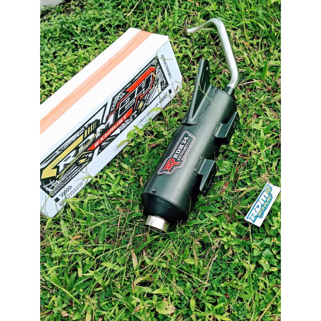 kenalpot setandar Racing original RDM 24 Exhaust black coting bas adem PNP Mio seporty, vario, beat,