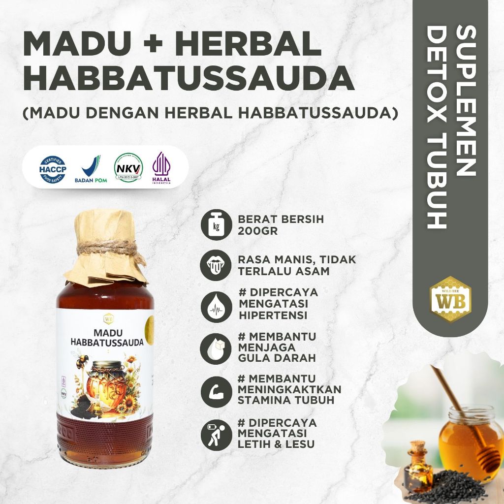 

WB Wild Bee - Madu Habbatusauda / Madu Herbal - Wild Bee-kemasan Try Kit - Beli 10 Gratis 1