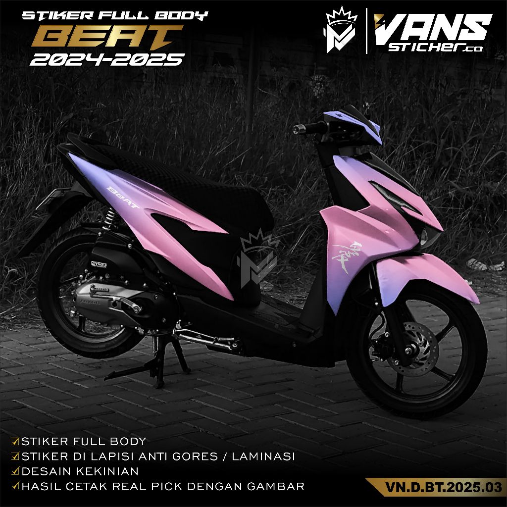 (COD) Sticker Decal Full Body Motor Honda Beat Tahun 2024 2025 Stiker Skotlet Variasi Modifikasi Bea