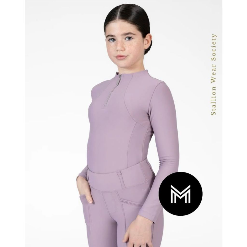 MAXIMILIAN YR Long Sleeve Base Layer In Orchid