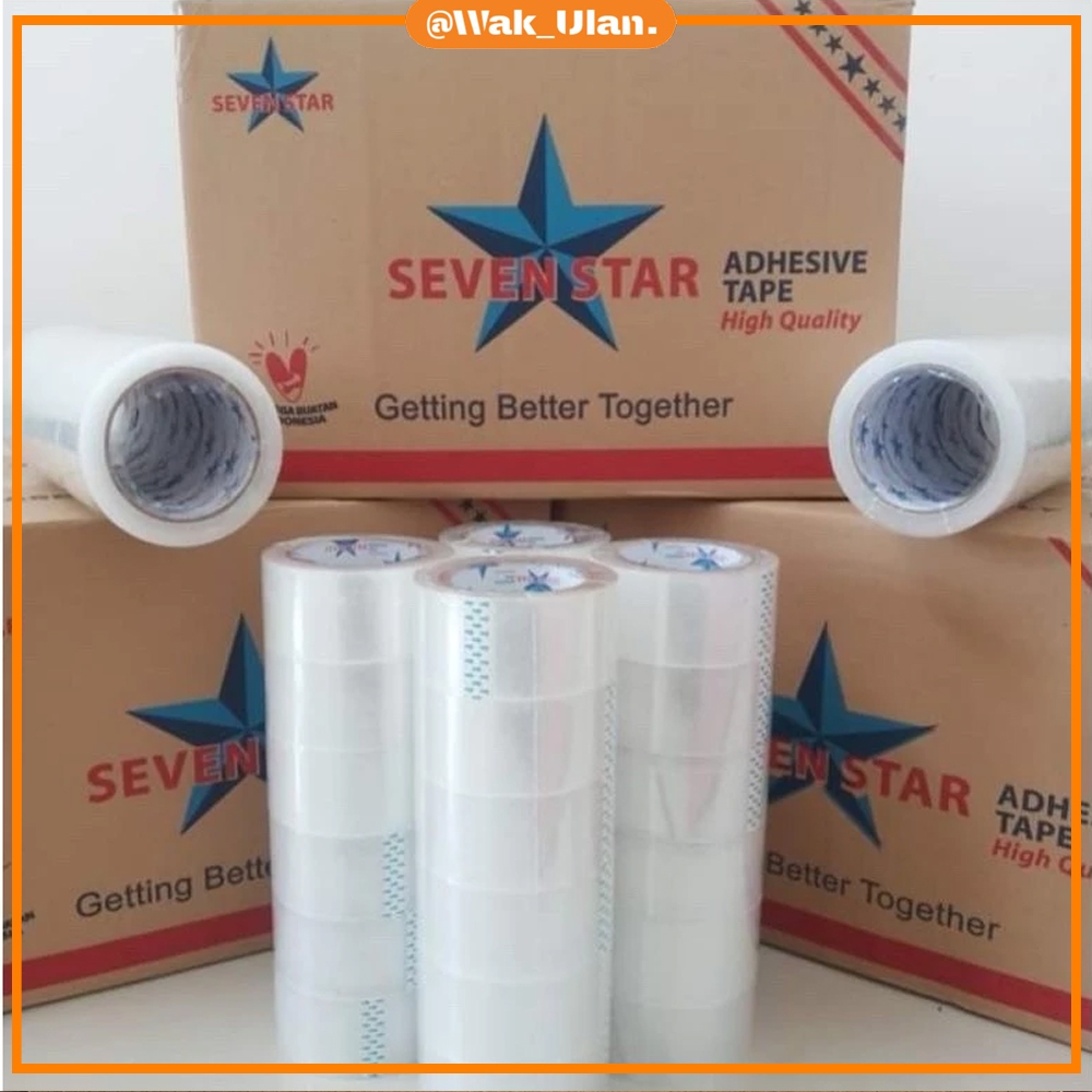 

LAKBAN BENING COKLAT SEVEN STAR OPP ISOLASI 45MM X 90 YARD COCOK BUAT PACKING PAKET BARANG