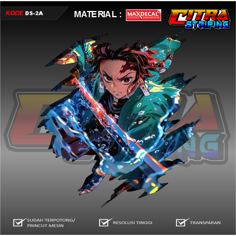 

Sticker Vynil DEMON SLAYER Stiker Sudah Printcut Siap Tempel TAHAN AIR KODE DS-2