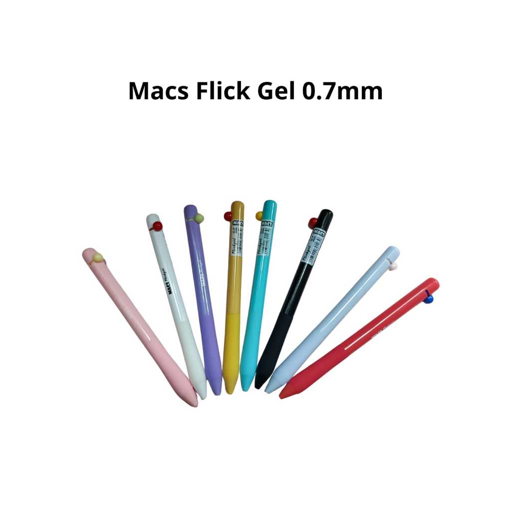 

Per Pcs, Pulpen Macs Flick Gel 0.7mm, Pulpen Unik - Per Pcs