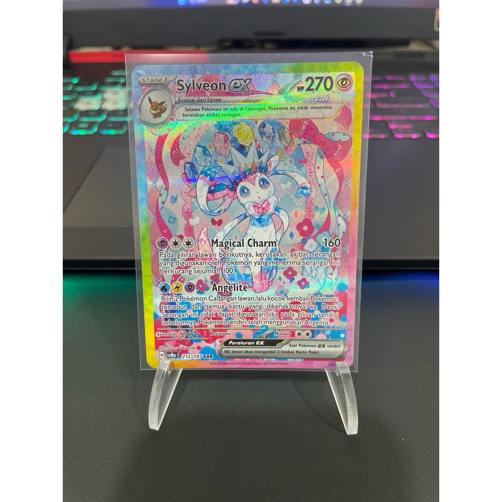Pokemon TCG Indonesia SV8A Sylveon Ex 212/187 SAR