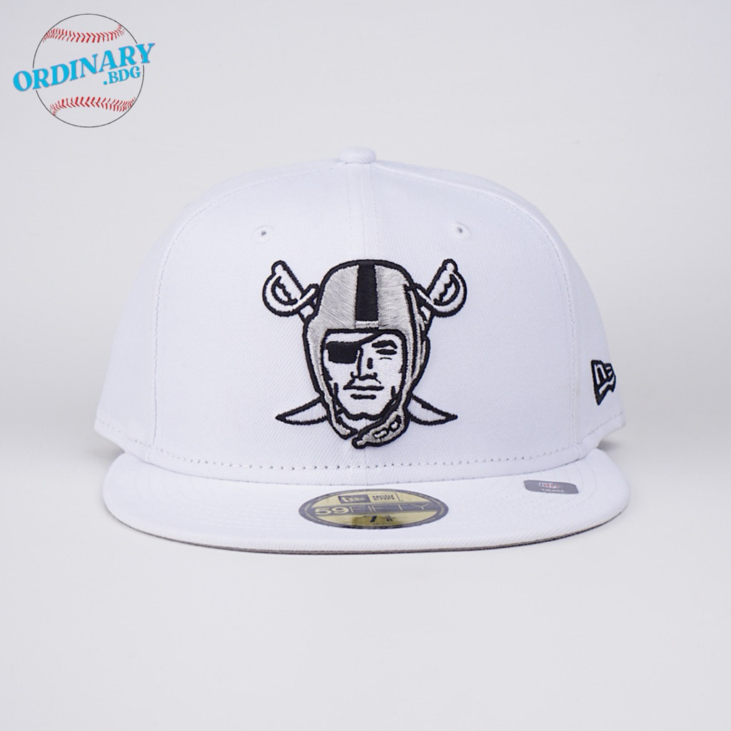 Topi New Era Original Raiders Pirate Logo White