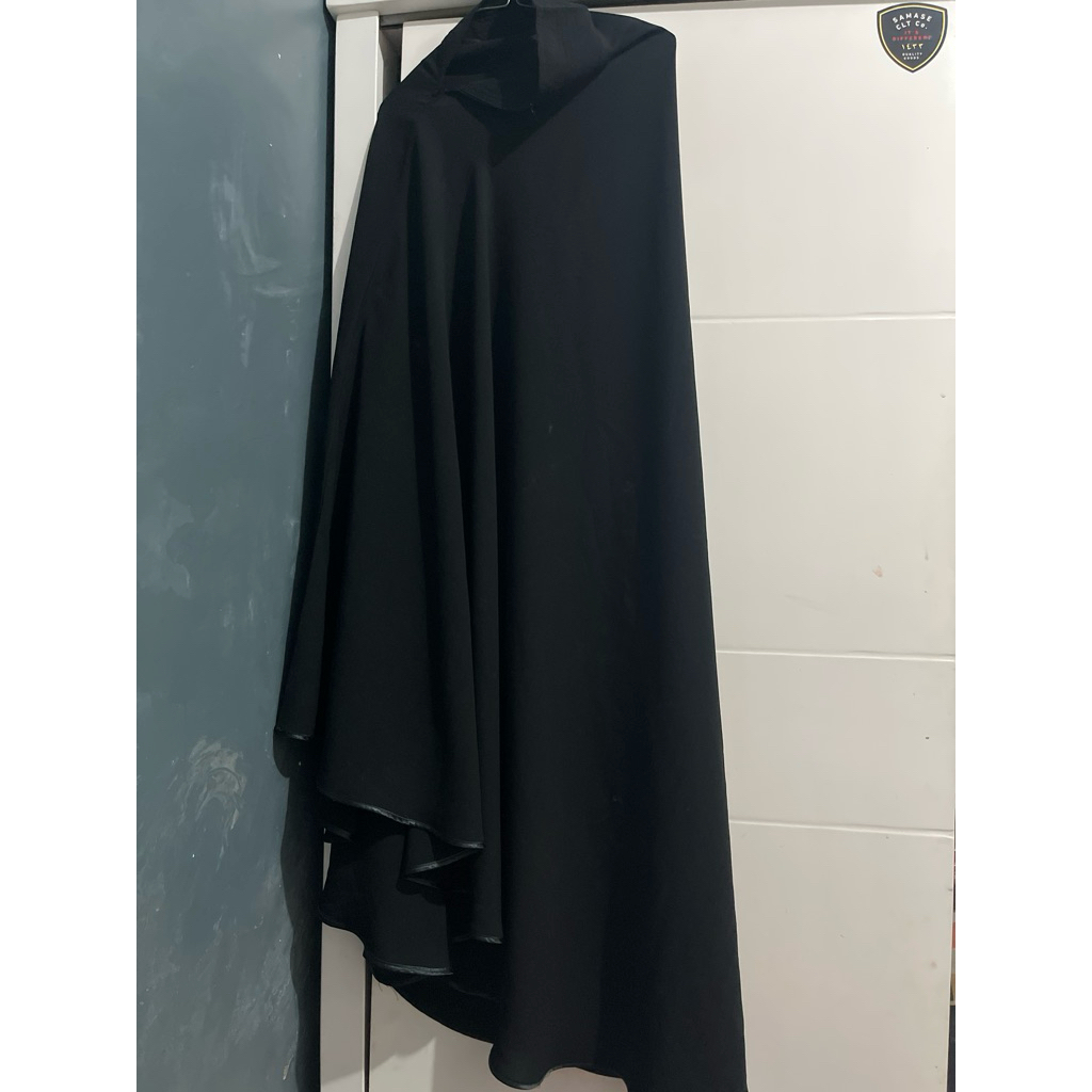Preloved khimar pad lis hitam