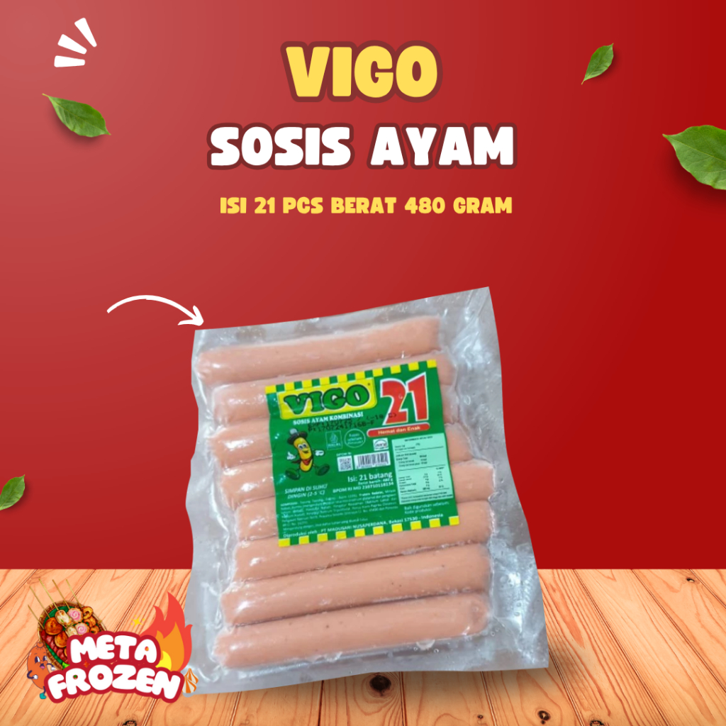 

Sosis Ayam Vigo 480 Gr 21 Biji - Frozen Food, Halal