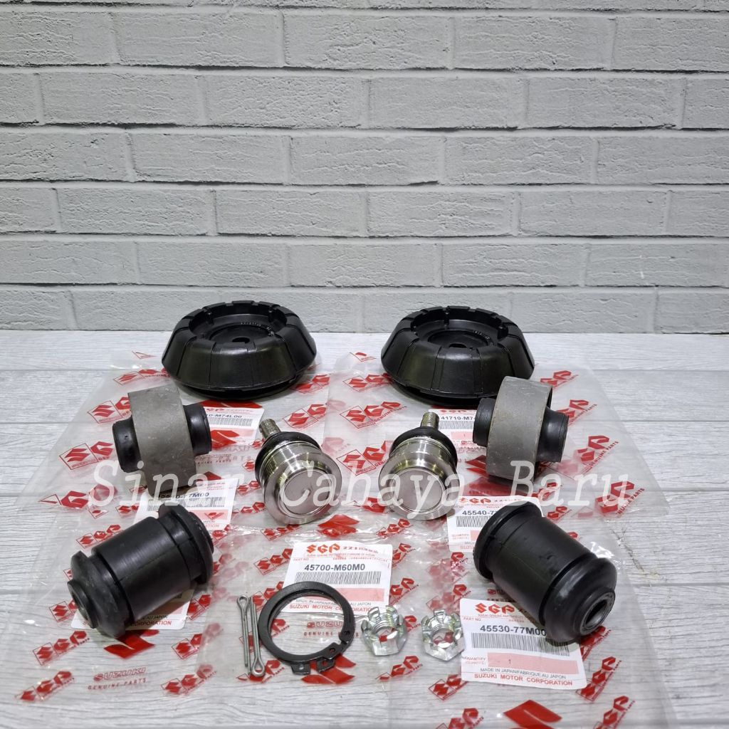 Paket Bushing Besar Kecil + Ball Joint + Support Shock Depan Suzuki Ertiga 2013-2017 Original 8Pc
