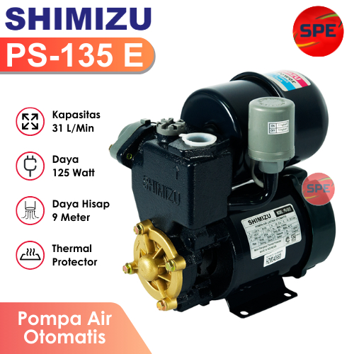 POMPA AIR OTOMATIS SHIMIZU PS-135 E / PS135E GARANSI RESMI (MEDAN)