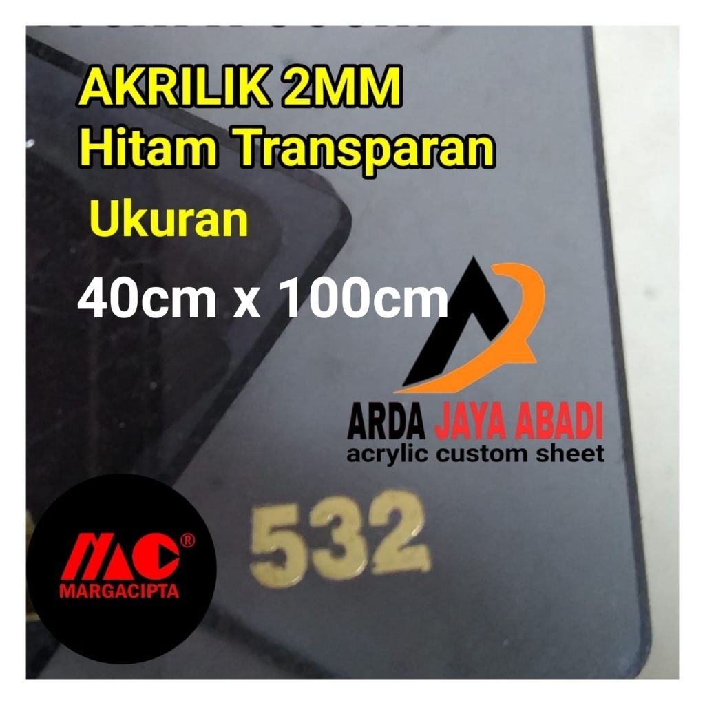 

akrilik 2mm hitam transparan 40 x 100 akrilik lembaran marga cipta warna riben ready stok