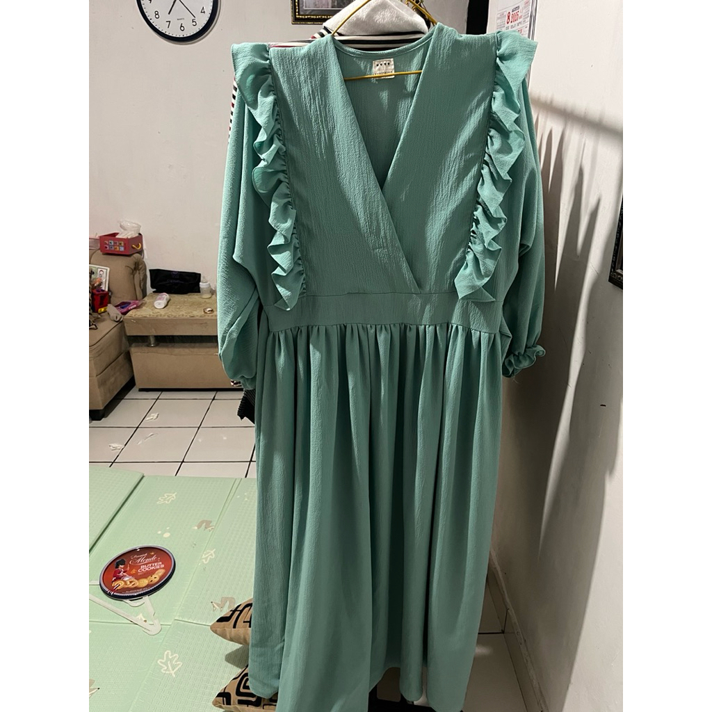 Gamis Panjang warna mint