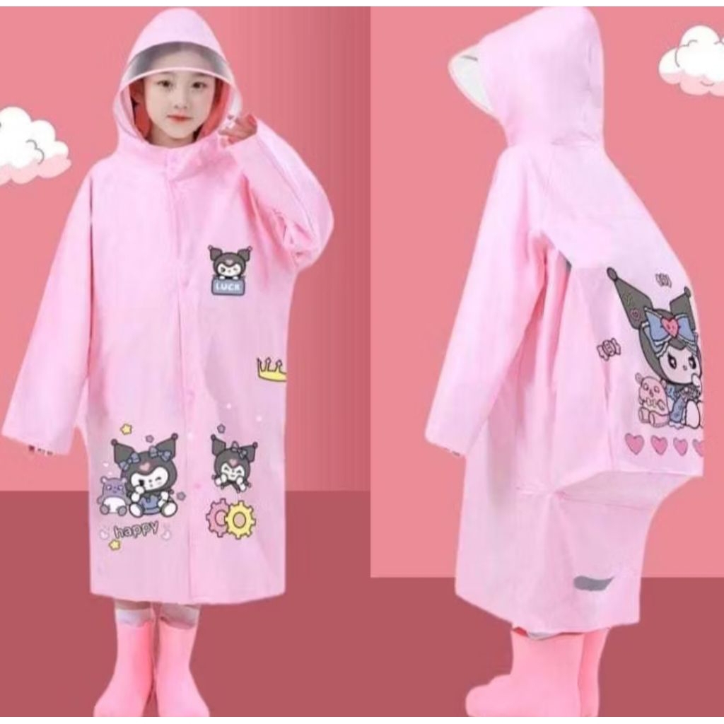Jas Hujan Anak Motif Kuromi/Jas Hujan Anak/Raincoat/