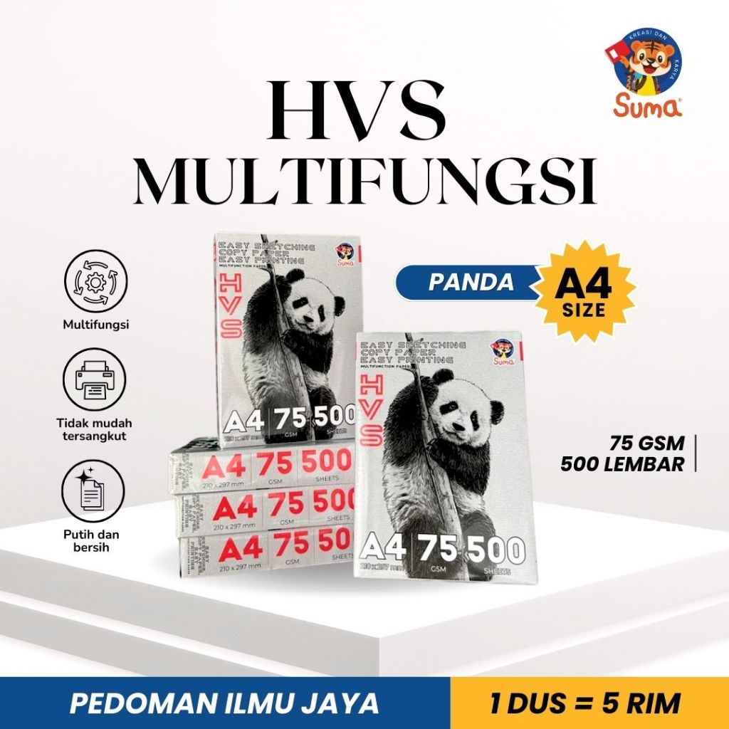 

Kertas HVS Ukuran A4 75 GSM 1 RIM Copy Paper 500 Lembar