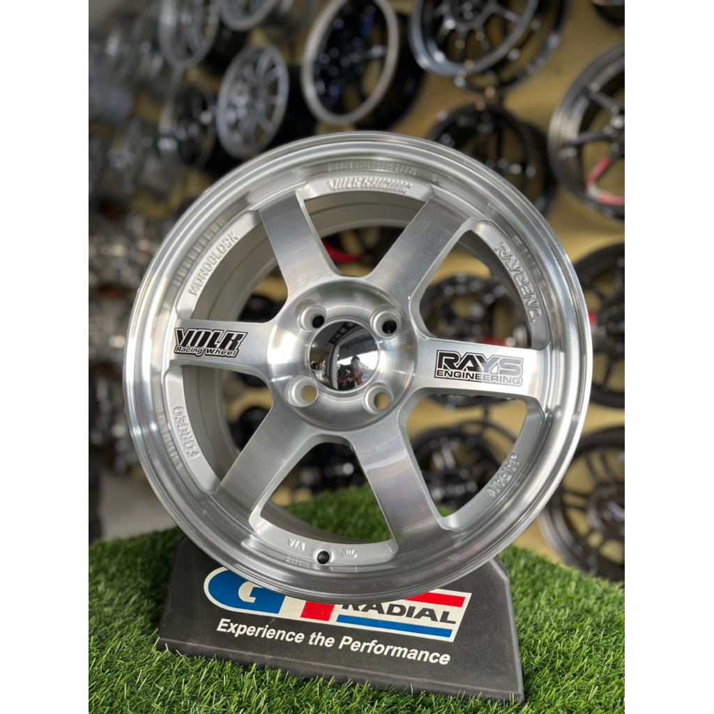 velg te37 r15 full polish pcd 4x100 lebar 6,5 kondisi baru