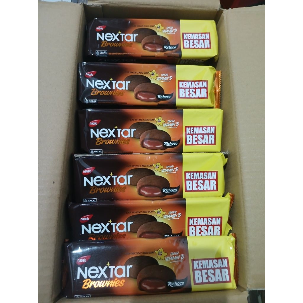 

6 Pak Nextar Brownies coklat kemasan besar isi @9 Pcs (@90g)