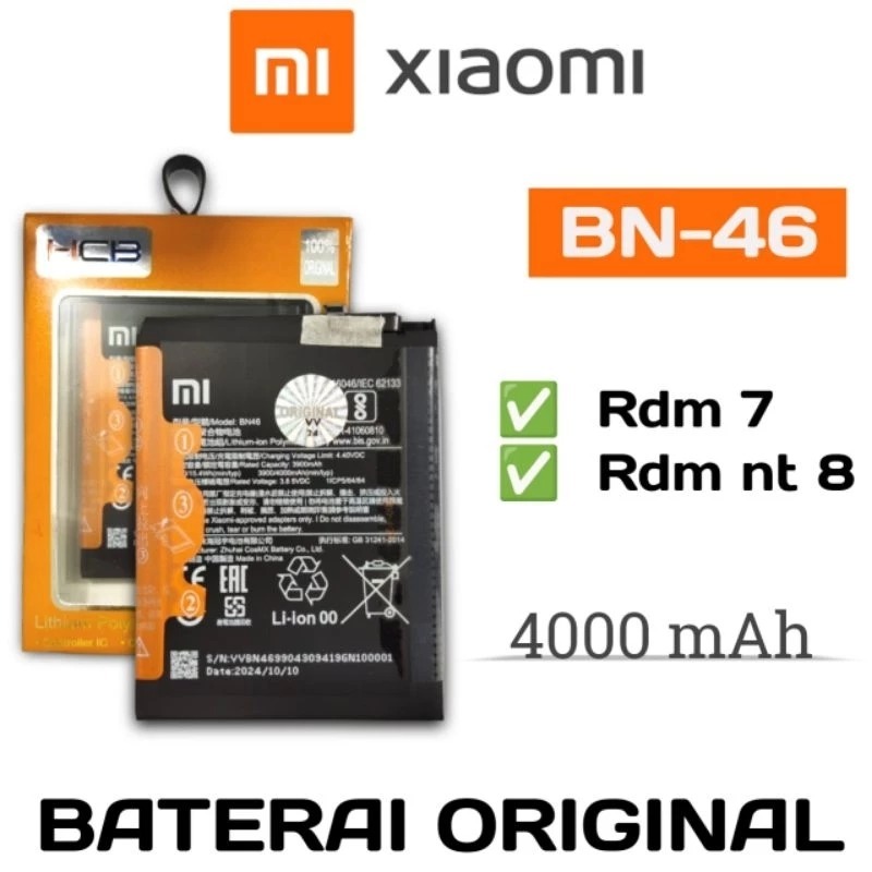 Baterai Redmi 7 / Redmi Note 8 BN46 Original 100% Distributor