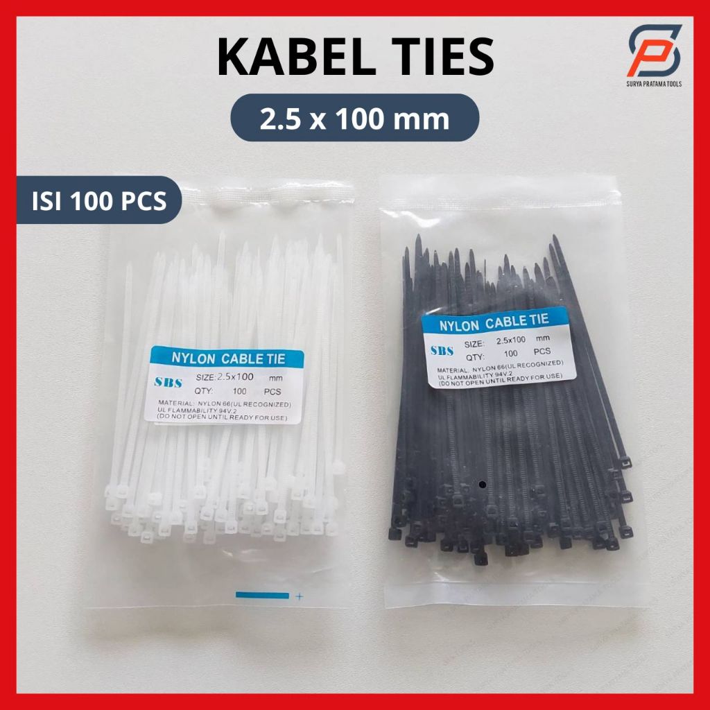 

Kabel Ties 10cm Kabel Tis 2.5cm x 100mm Nylon Cable Ties Tie 10 cm Isi 100 Pcs