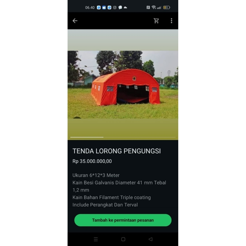 tenda wisata dan BNPB