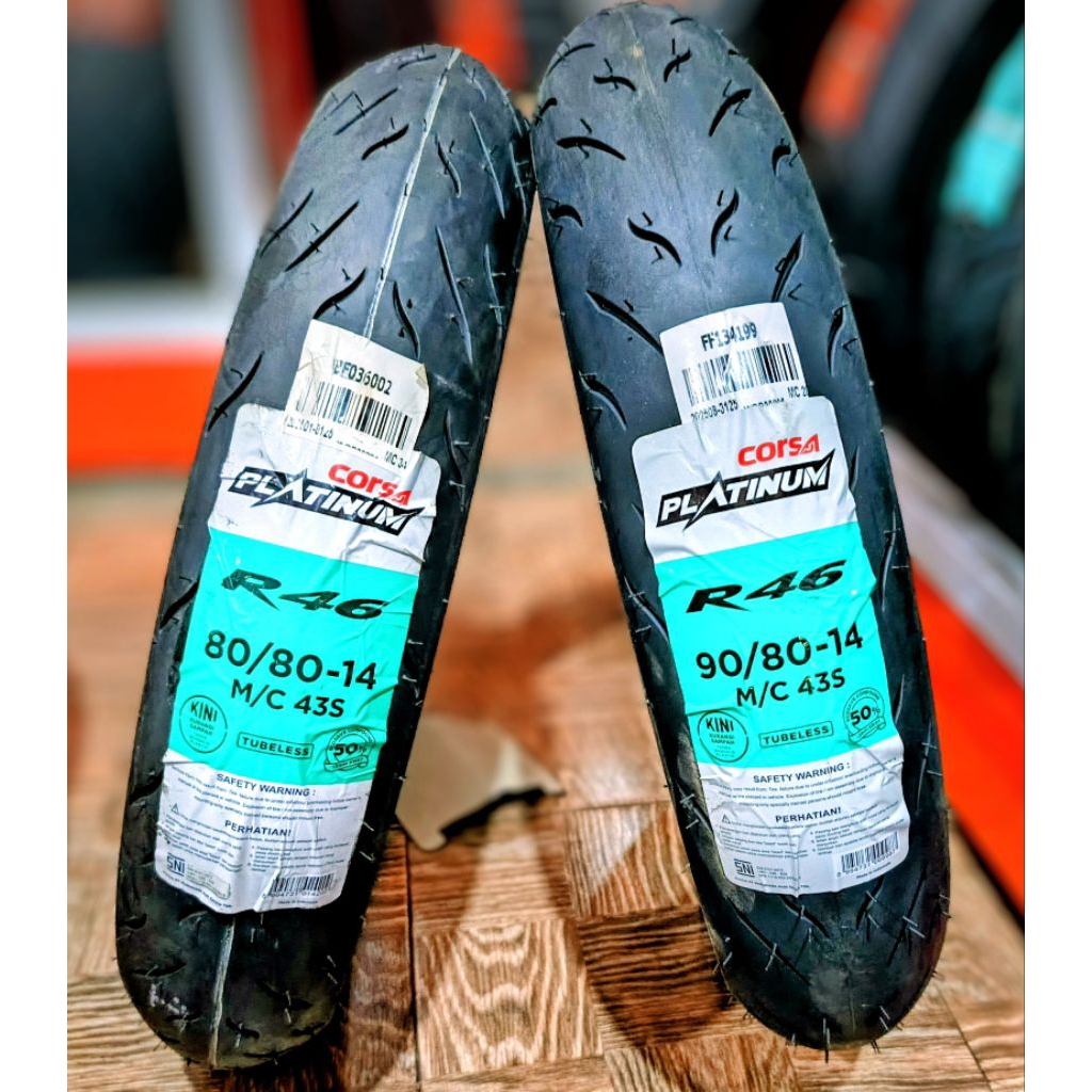 BAN MOTOR RACING RING14 CORSA R46 TUBELES UNTUK MOTOR BALAP UNDERBOND MIO BEAT VARIO