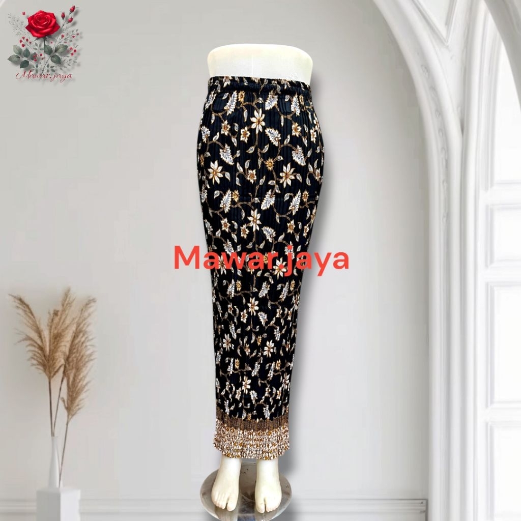 ROK PLISKET BATIK / BAWAHAN KEBAYA / ROK KEBAYA / ROK WISUDA / PAYA HIJAU