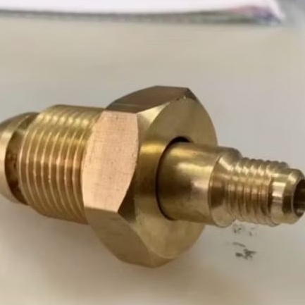 neple botol N2 niple nitrogen drat 1/4" drat kanan nepel nitrogen kuningan