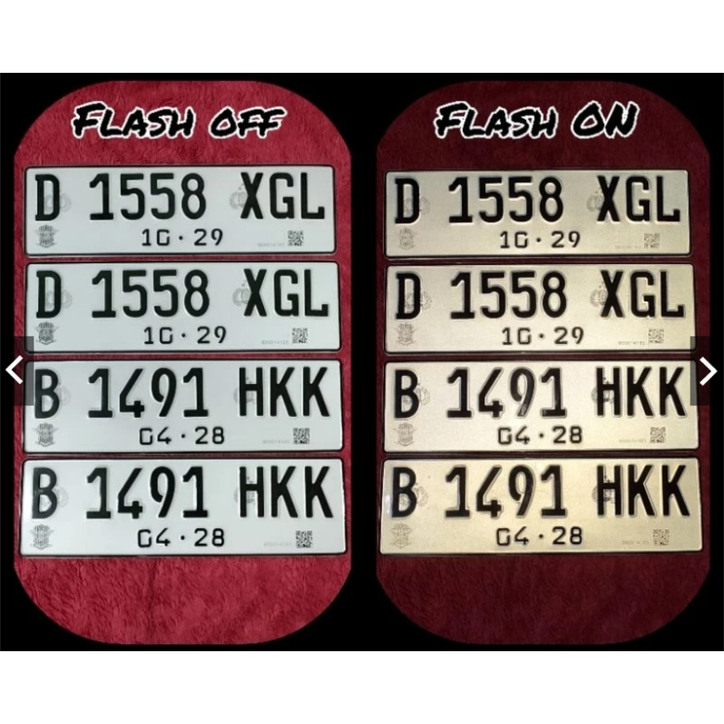 Plat Mobil Reflektif Barcode Sepasang