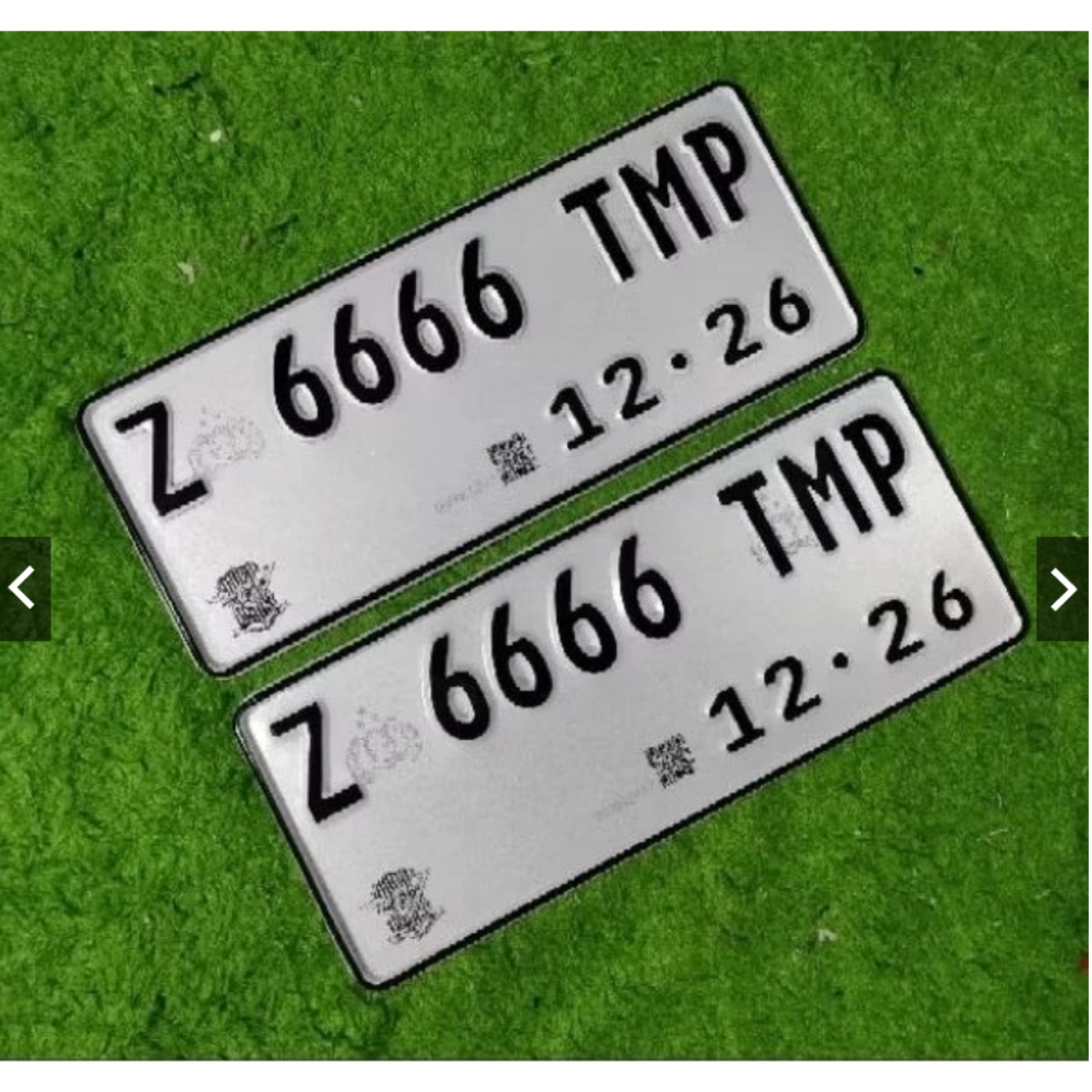 Plat Motor Reflektif Barcode Putih