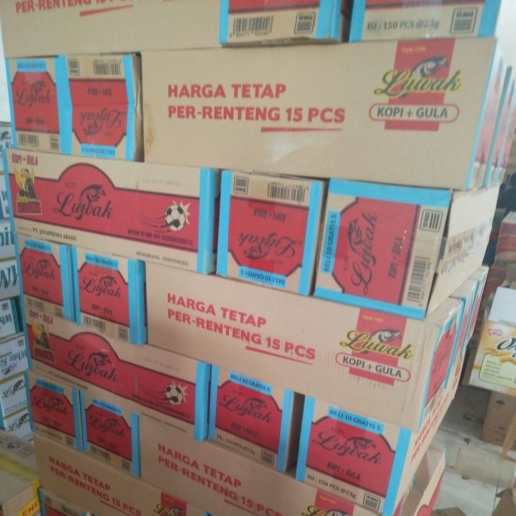 

Kopi Luwak hitam kopi + gula 1 dus 10 renteng