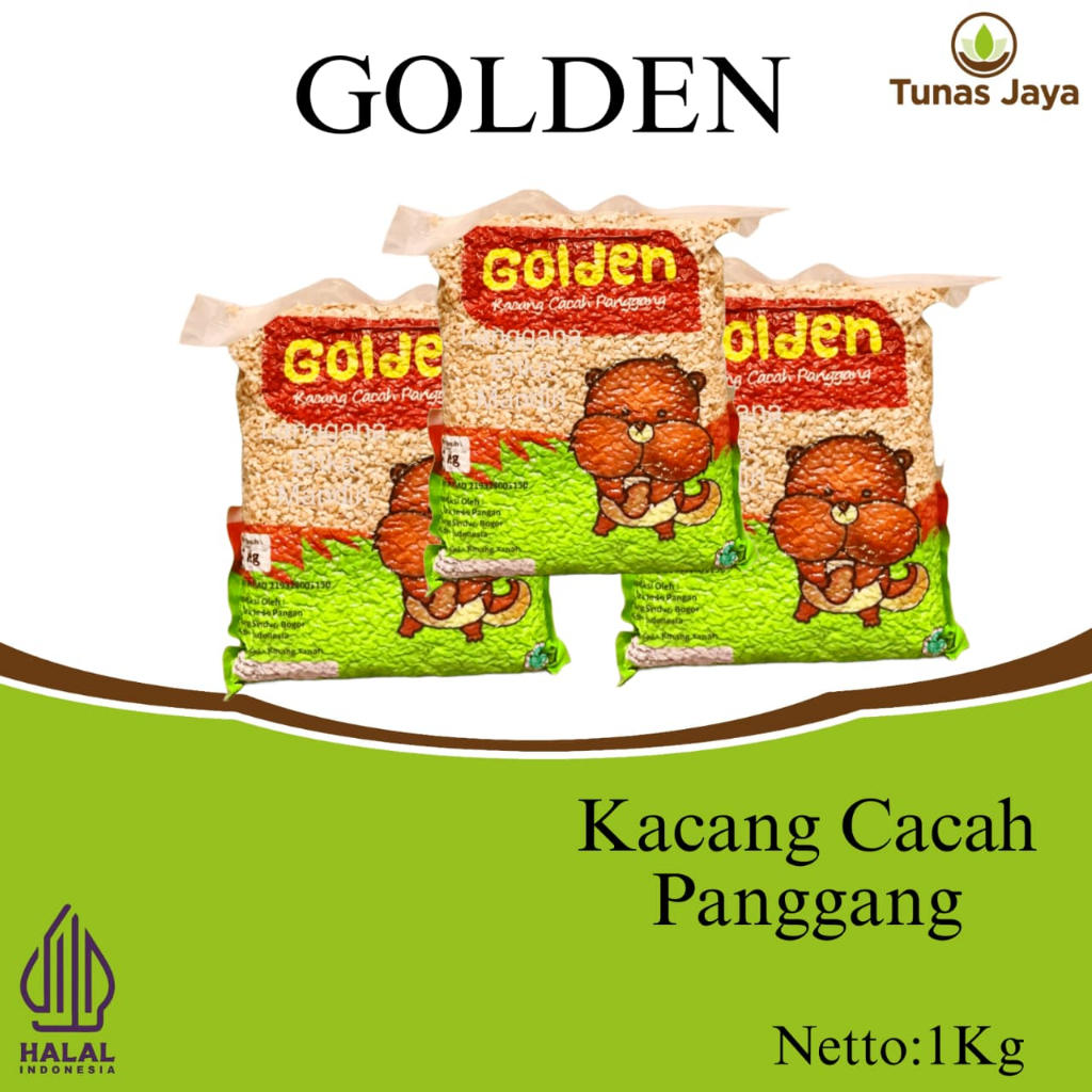 

KACANG CACAH TANAH REPACK (100 , 250 , 500 GR) GOLDEN NUT Halal BPOM RI / Kacang Tanah Topping Kue