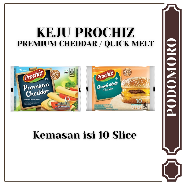 

Prochiz Premium Cheddar / Quick Melt Cheddar Cheese 10 Slices - Keju Prochiz Premium Slices