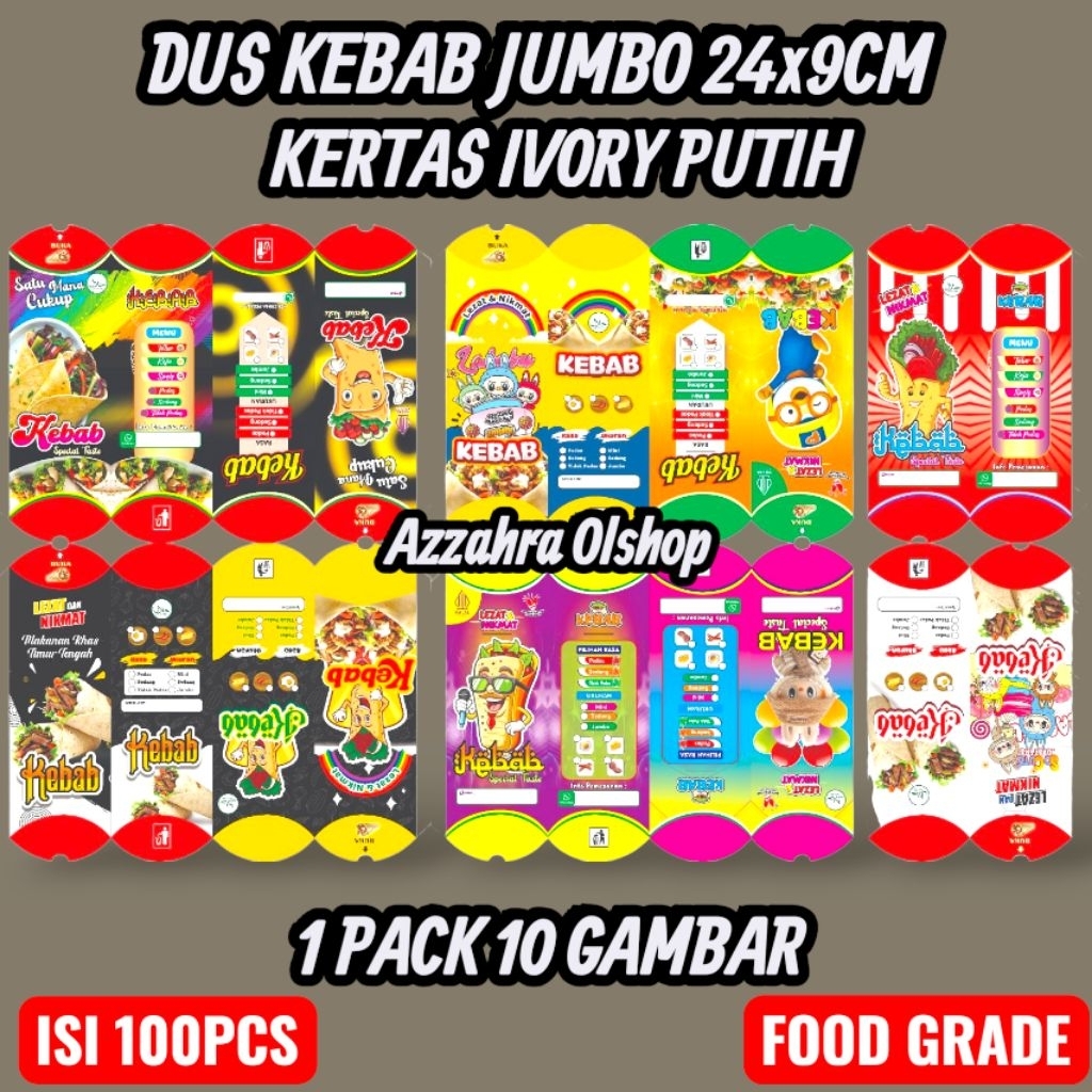 

Box kebab / Dus kebab / wadah kebab / kemasan kebab / kertas kebab