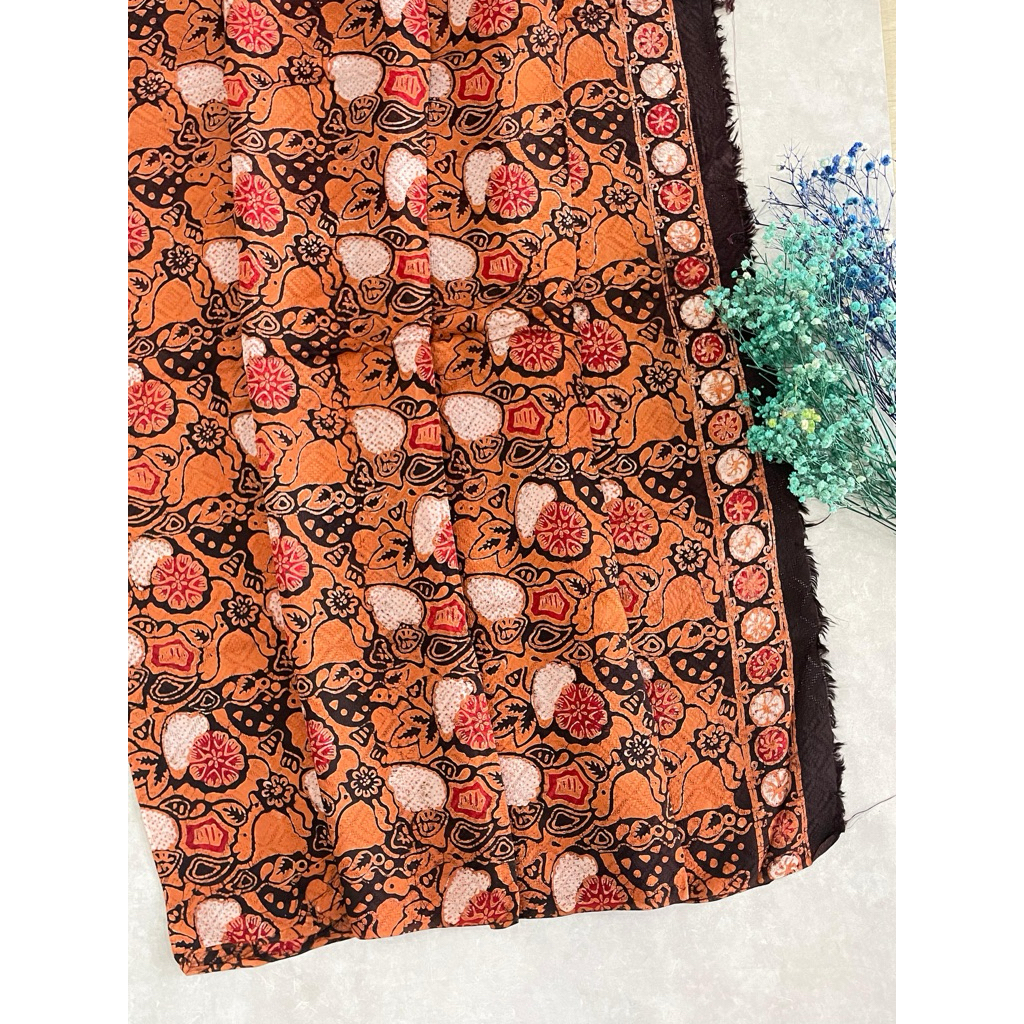 kain batik viscose cap motif cabut warna pastel