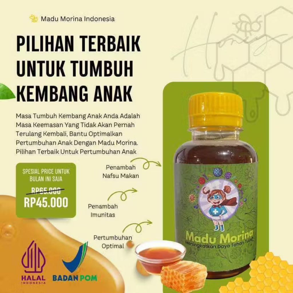 

Madu Morina Jaga Imunitas Madu Anak sehat