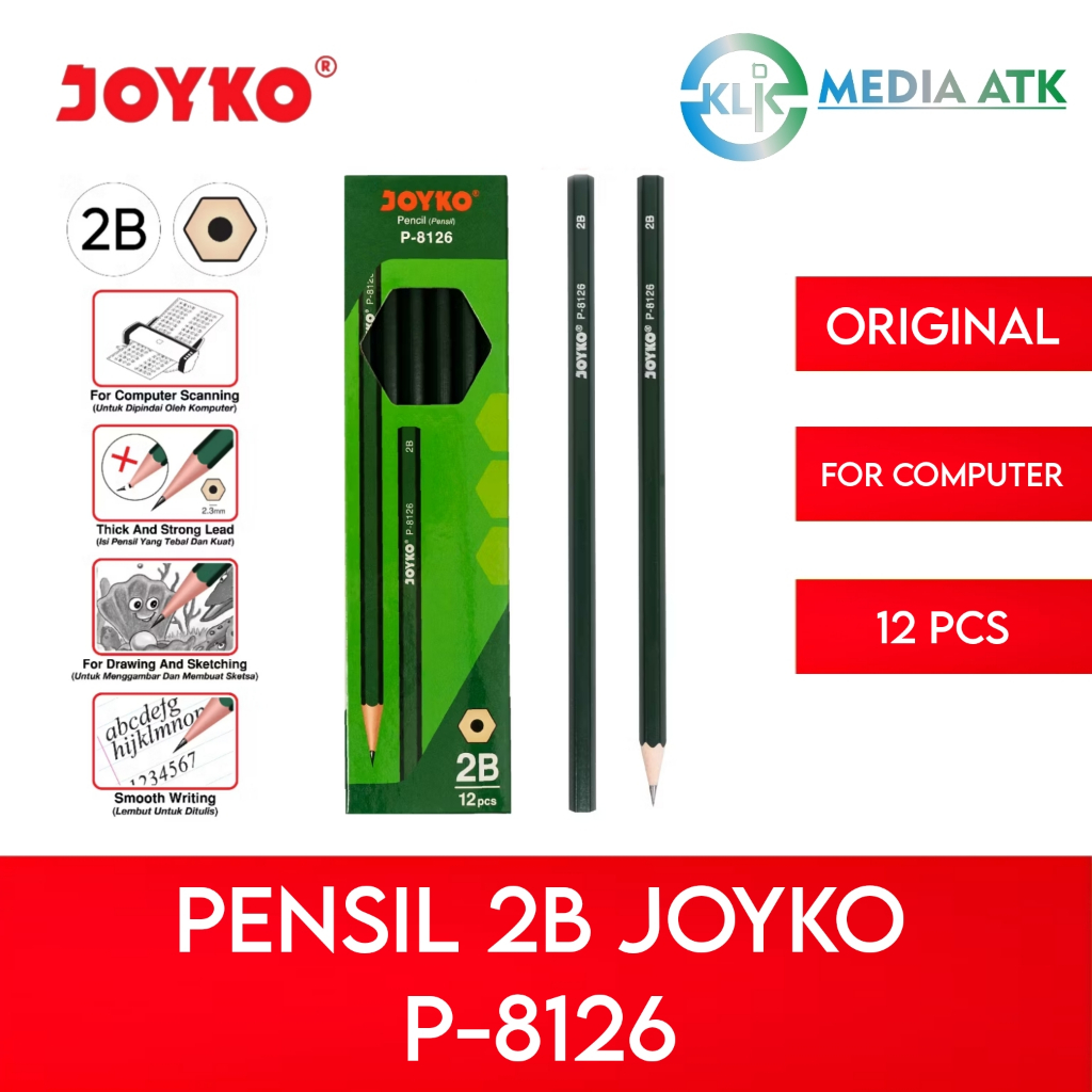 

Pensil 2B Joyko P-8126 Hijau - 12 Pcs