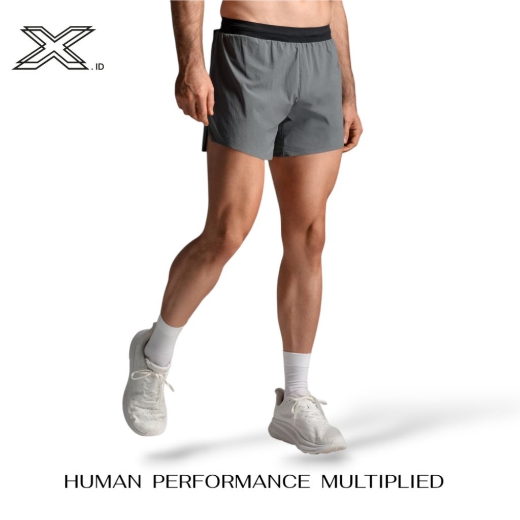 2xu Light Speed Stash 5 Inch Shorts Turbulence Black Reflective