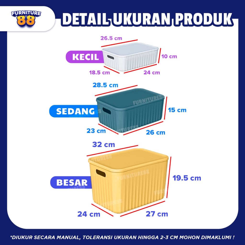 Storage Box Kotak Penyimpanan Plastik Storage Tutup Storage Susun Storage Kecil - Furnitur88