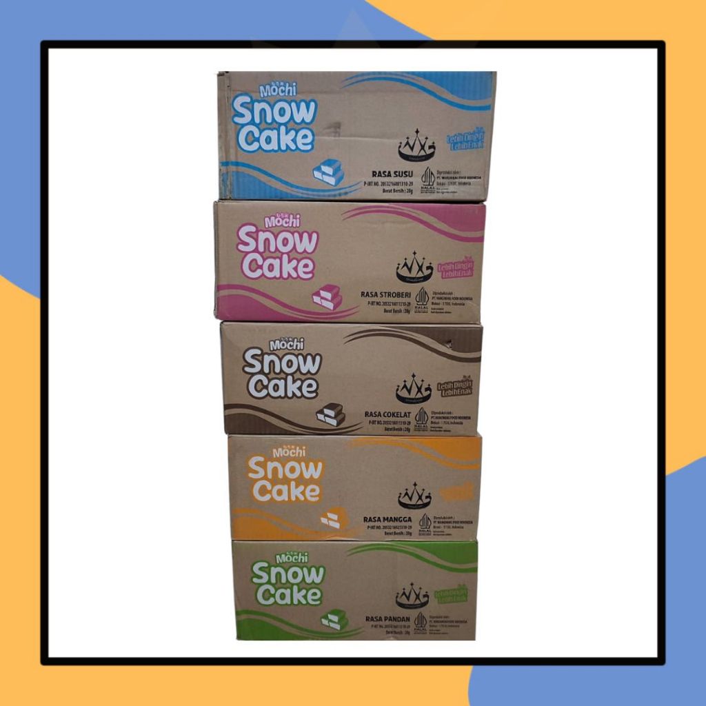 

Mochi Snow Cake 1 DUS 28gr isi 60pcs/Dus Moci Aneka Rasa Buah Strawberry Mangga Susu