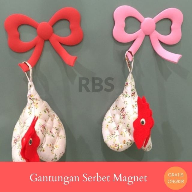 Redbowstore - Bow Magnetic Hook Gantungan Serbet Magnetic Pajangan Kulkas Unik Multifungsi