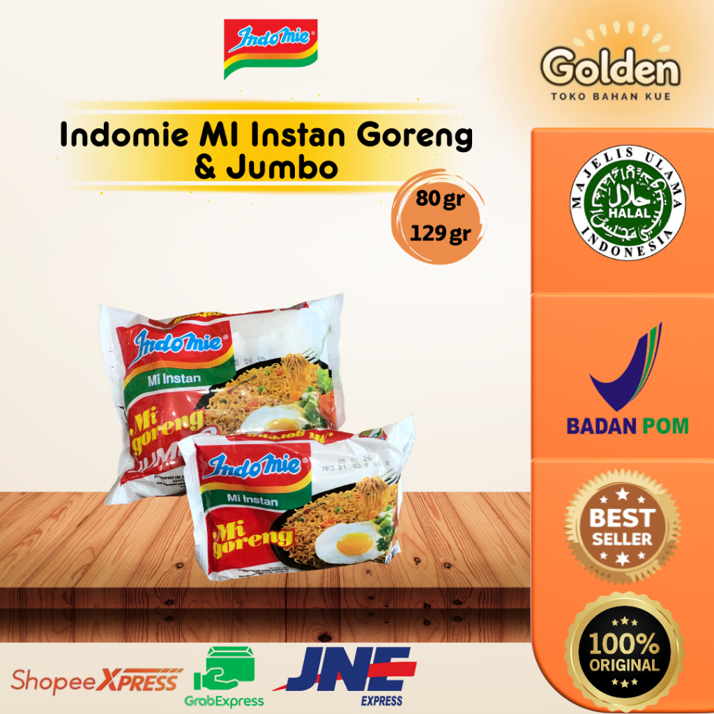 

Indomie MI Instan Goreng & Jumbo 80 gr, 129 gr
