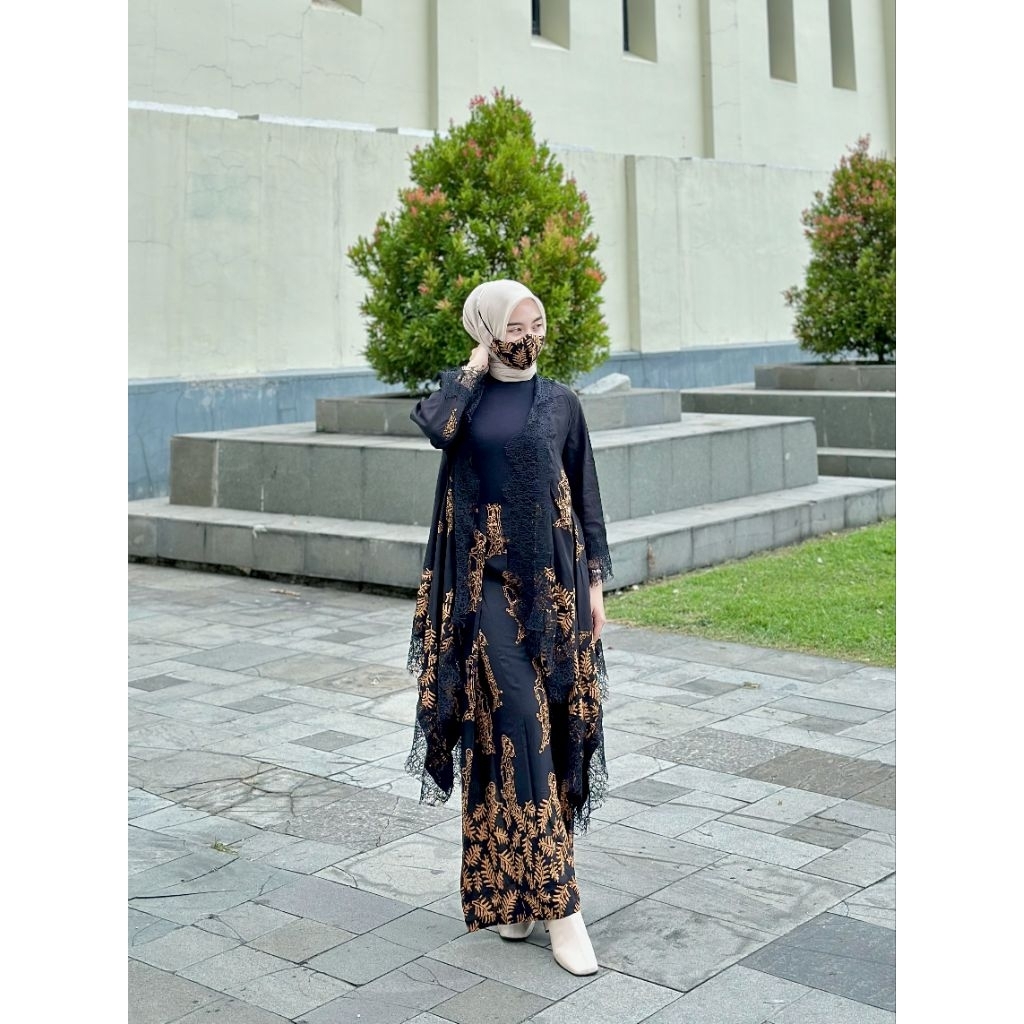 setelan batik asoka motif wayang + celana motif wayang