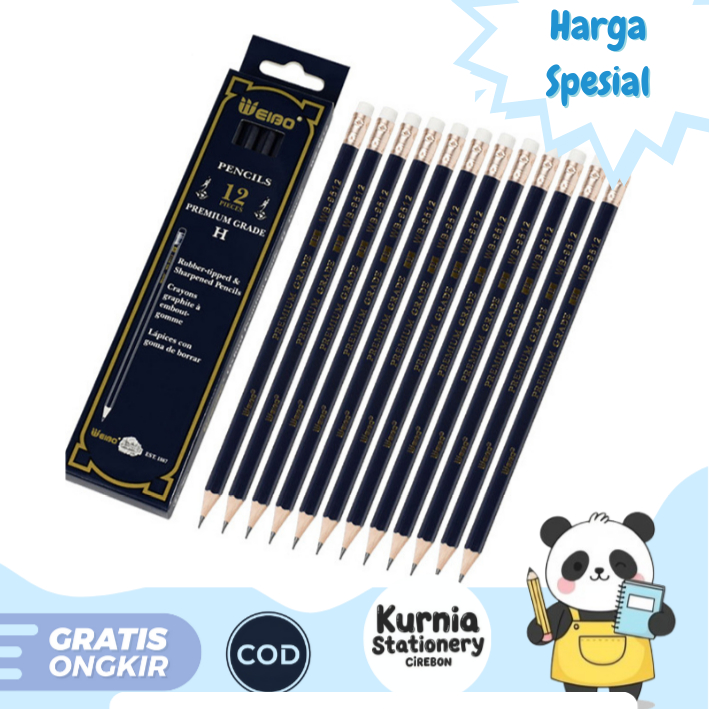 

Weibo Premium Grade 2B Pencil / Pensil 2B WB-9510 isi 12 pcs